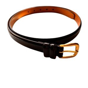 Liberty of London Men’s Leather Belt in Black, 42-105, Burnished Cowhide